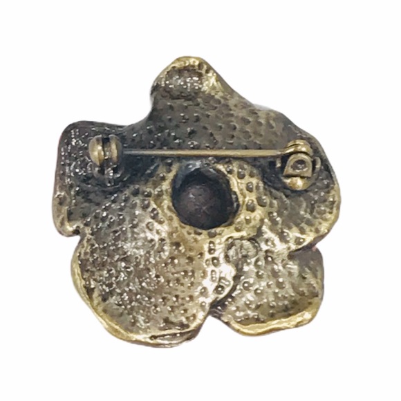 Flower Rhinestones Brooch, Red, Pink, Yellow - Picture 2 of 4